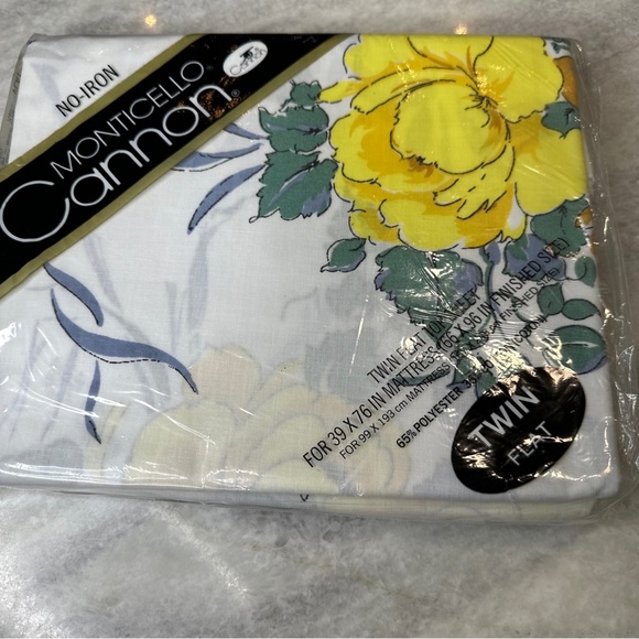Vintage Monticello cannon flower sheets 1980’s new old stock twin size - Picture 4 of 13